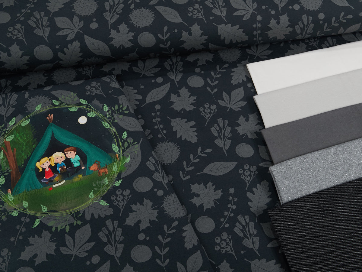 Sommer-Sweat-Stoff "autumn #darkgray" (0,25m)