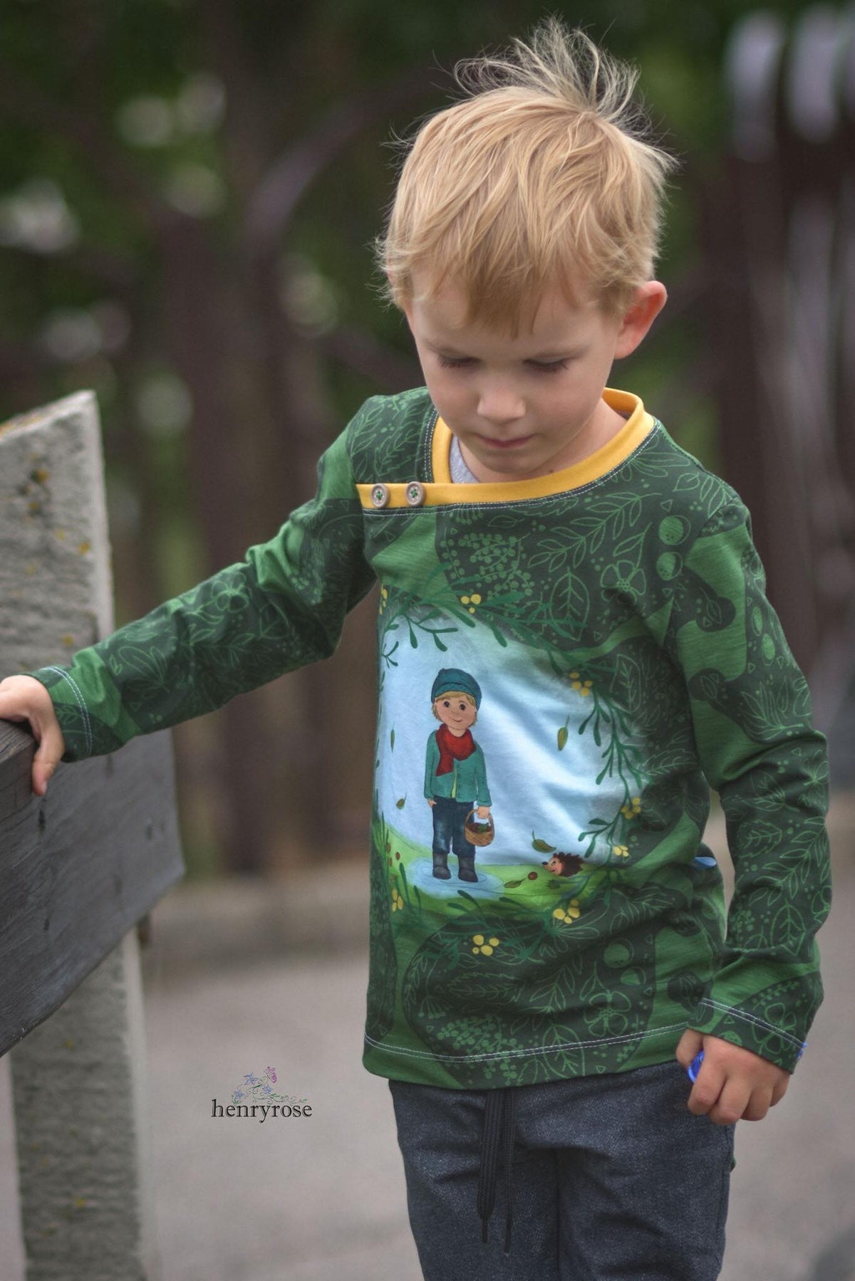 Sommer-Sweat-Stoff "Chestnuts Paisley #olive boy" (1 Panel, ca. 0,65m)
