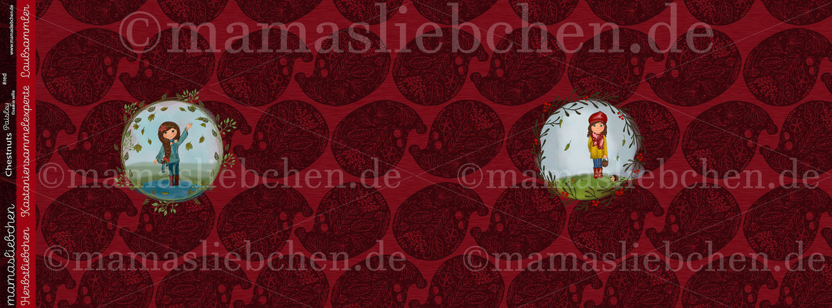 Sommer-Sweat-Stoff "Chestnuts Paisley #red" (1 Panel, ca. 0,65m)