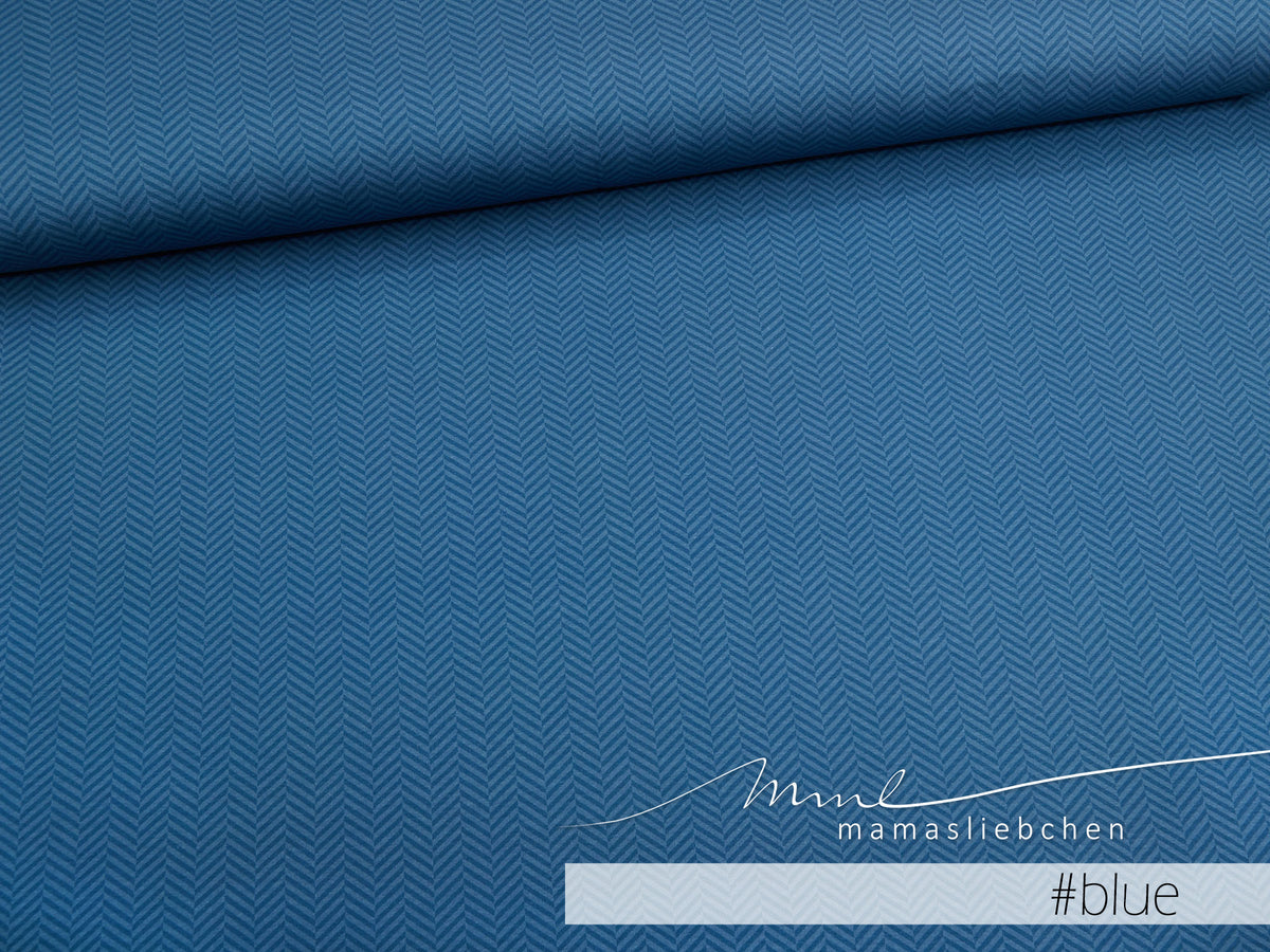 Sommer-Sweat-Stoff "fishbone #blue" (0,25m)