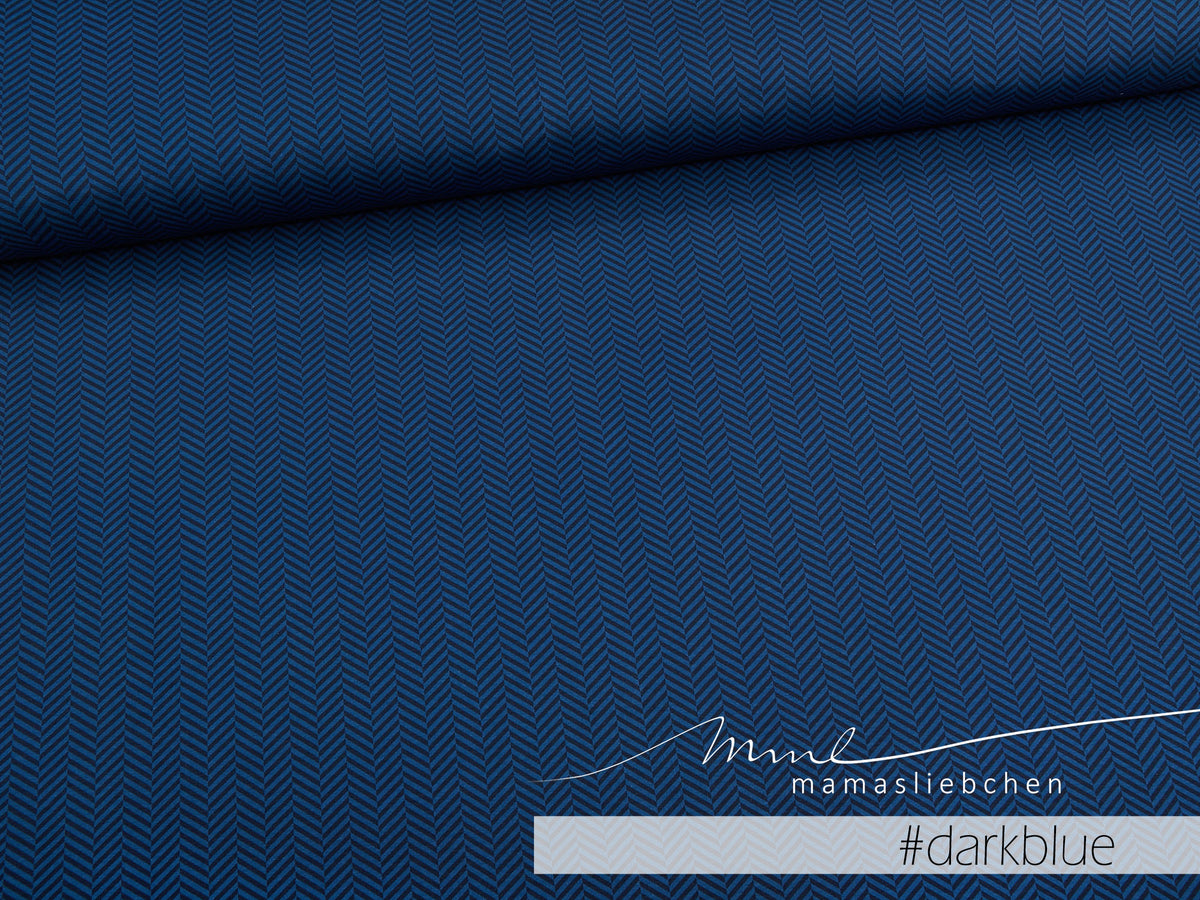 Sommer-Sweat-Stoff "fishbone #darkblue" (0,25m)