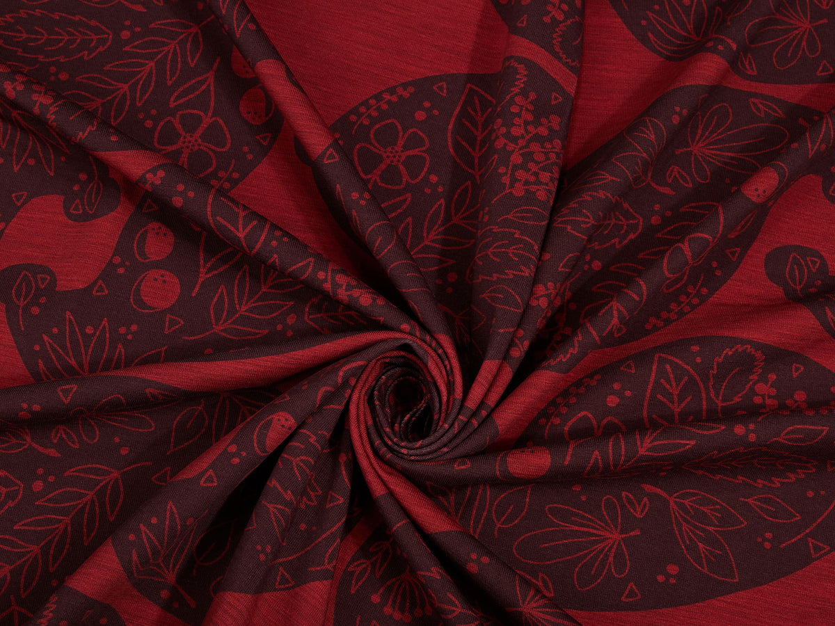 Sommer-Sweat-Stoff "Hedgehog Paisley #red" (0,25m)