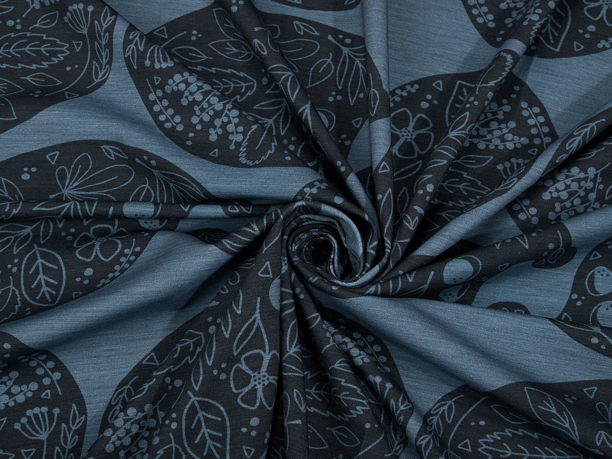 Sommer-Sweat-Stoff "Hedgehog Paisley #smoky" (0,25m)