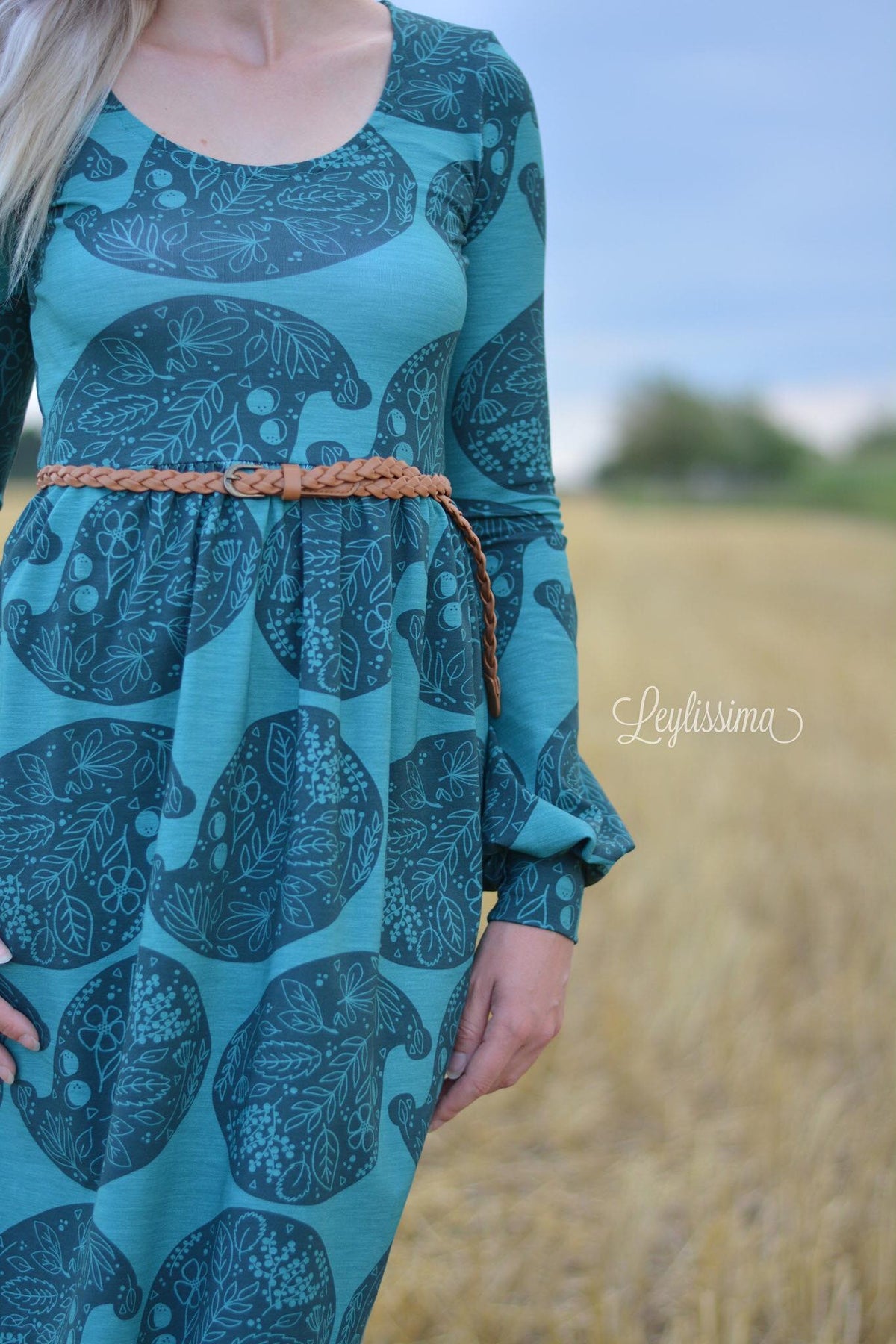 Sommer-Sweat-Stoff "Hedgehog Paisley #teal" (0,25m)