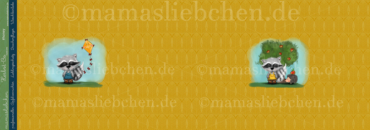 Sommer-Sweat-Stoff "Herbst-Bo #honey" (1 Panel, ca. 0,6m)