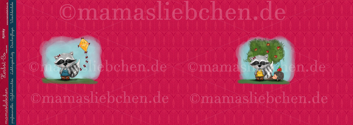 Sommer-Sweat-Stoff "Herbst-Bo #pinky" (1 Panel, ca. 0,6m)