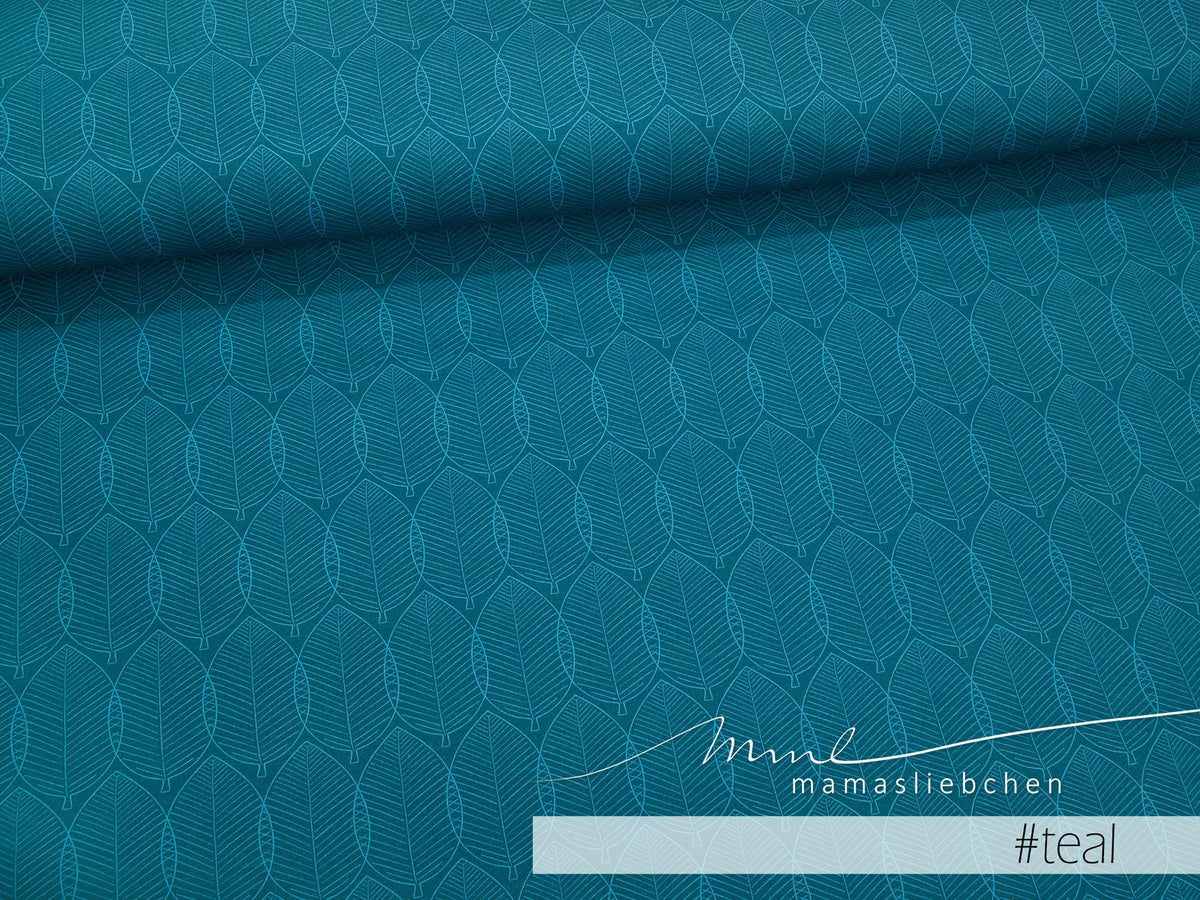 Sommer-Sweat-Stoff "Herbst-Mellows #teal" (0,25m)