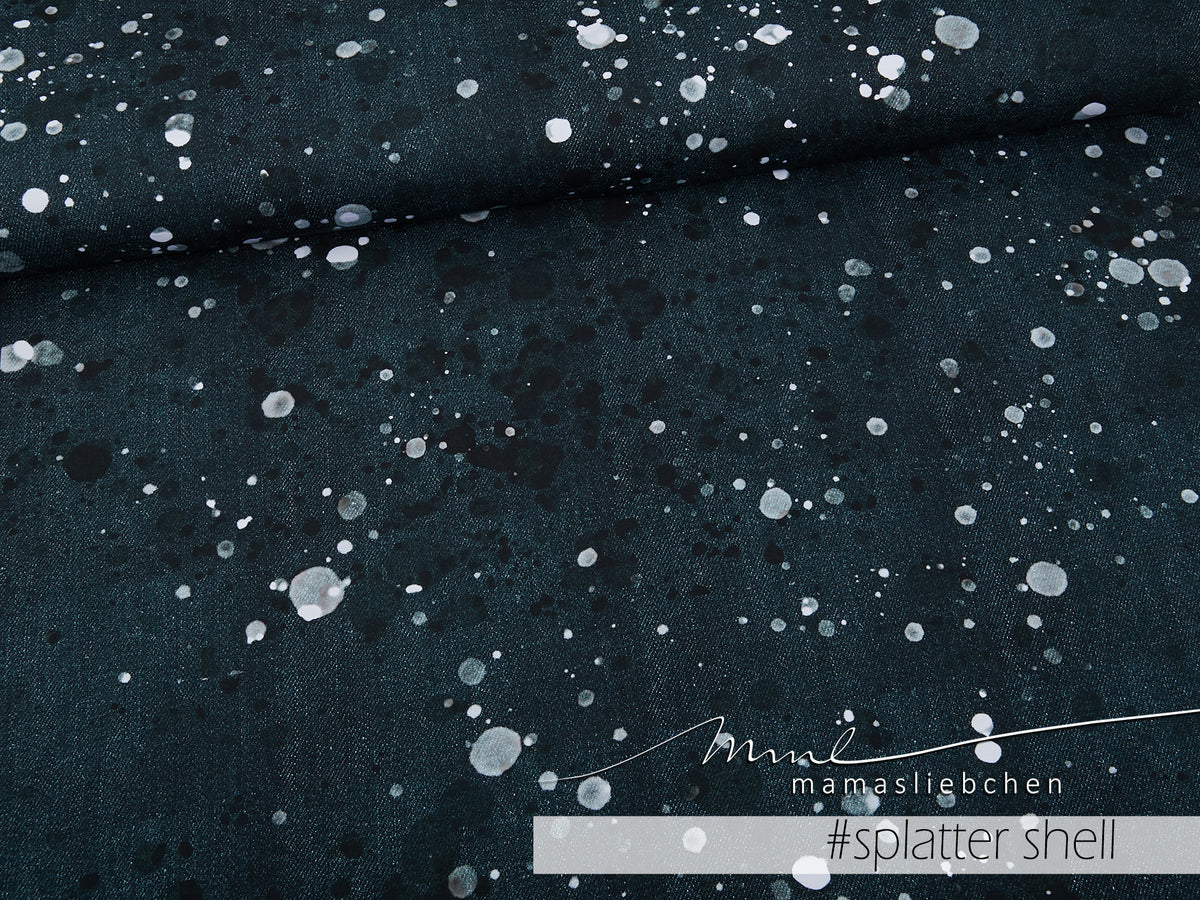 Sommer-Sweat-Stoff "jeans #splatter shell" (0,25m)