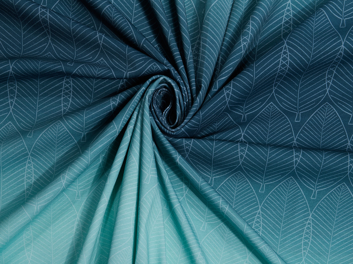 Sommer-Sweat-Stoff "Mellow flow #teal shell" (0,25m)