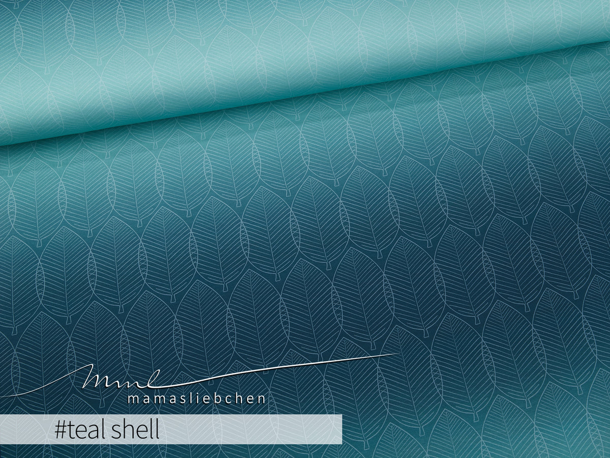 Sommer-Sweat-Stoff "Mellow flow #teal shell" (0,25m)