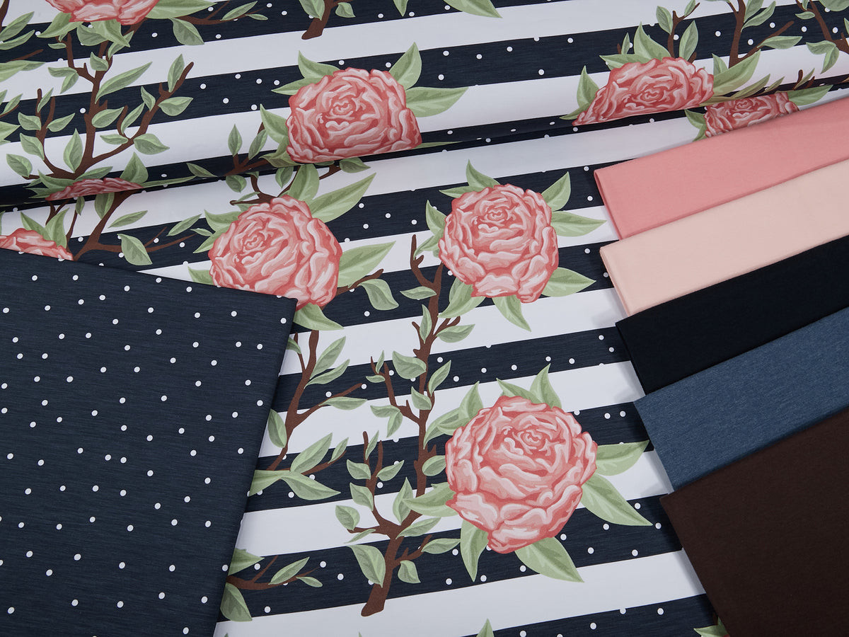 Sommer-Sweat-Stoff "Peonylove dots #night" (0,25m)