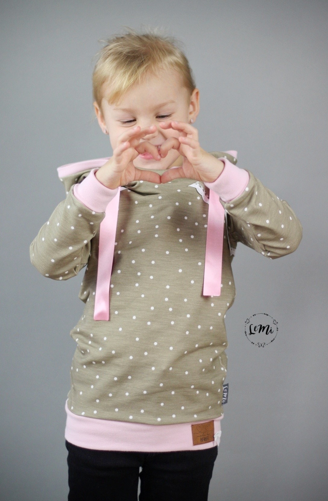 Sommer-Sweat-Stoff "sweethearts dots #taupe" (0,5m)