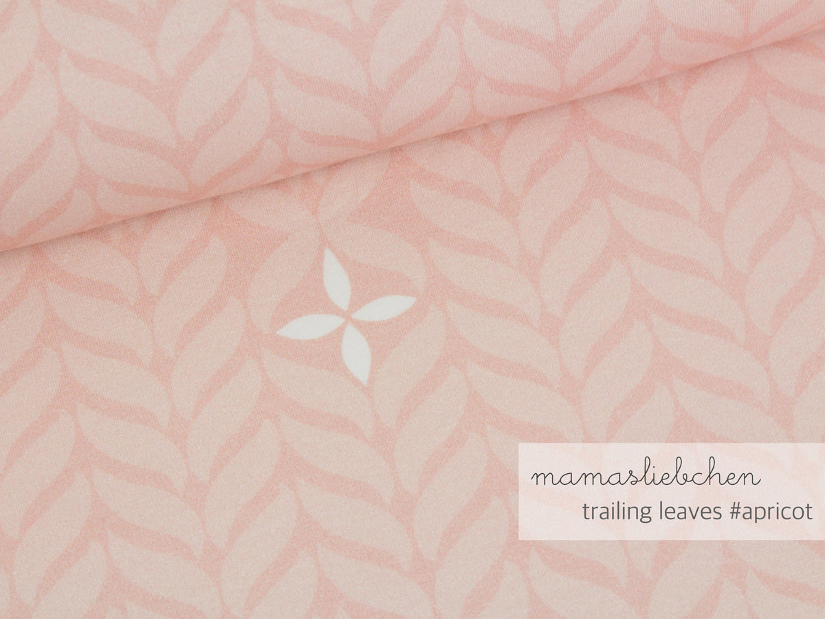 Sommer-Sweat-Stoff "trailing leaves #apricot" (0,25m)