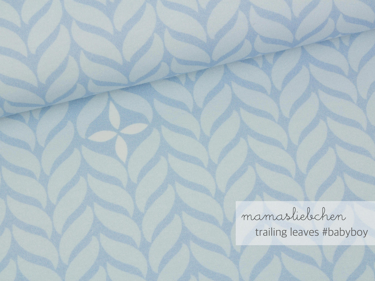 Sommer-Sweat-Stoff "trailing leaves #babyboy" (0,25m)