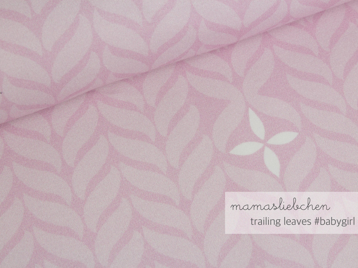 Sommer-Sweat-Stoff "trailing leaves #babygirl" (0,5m)