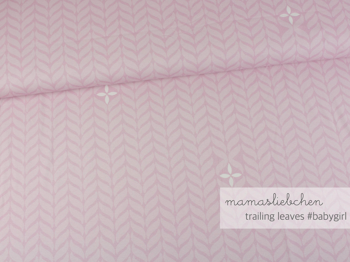 Sommer-Sweat-Stoff "trailing leaves #babygirl" (0,5m)
