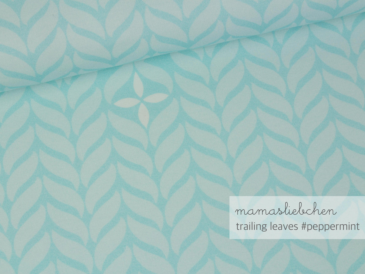 Sommer-Sweat-Stoff "trailing leaves #peppermint" (0,5m)
