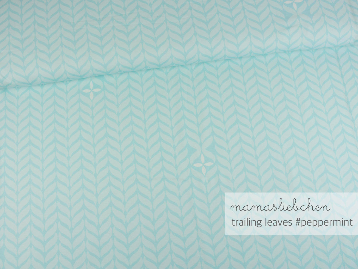 Sommer-Sweat-Stoff "trailing leaves #peppermint" (0,5m)