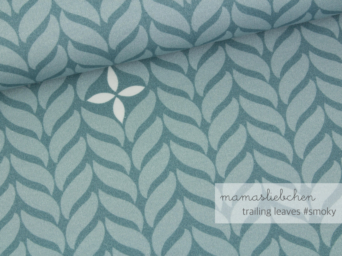 Sommer-Sweat-Stoff "trailing leaves #smoky" (0,5m)