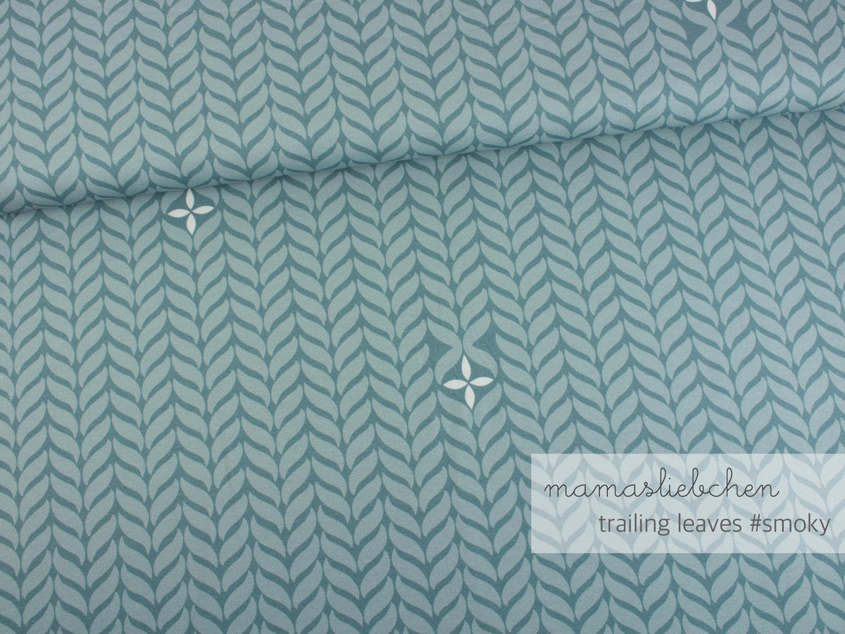 Sommer-Sweat-Stoff "trailing leaves #smoky" (0,5m)