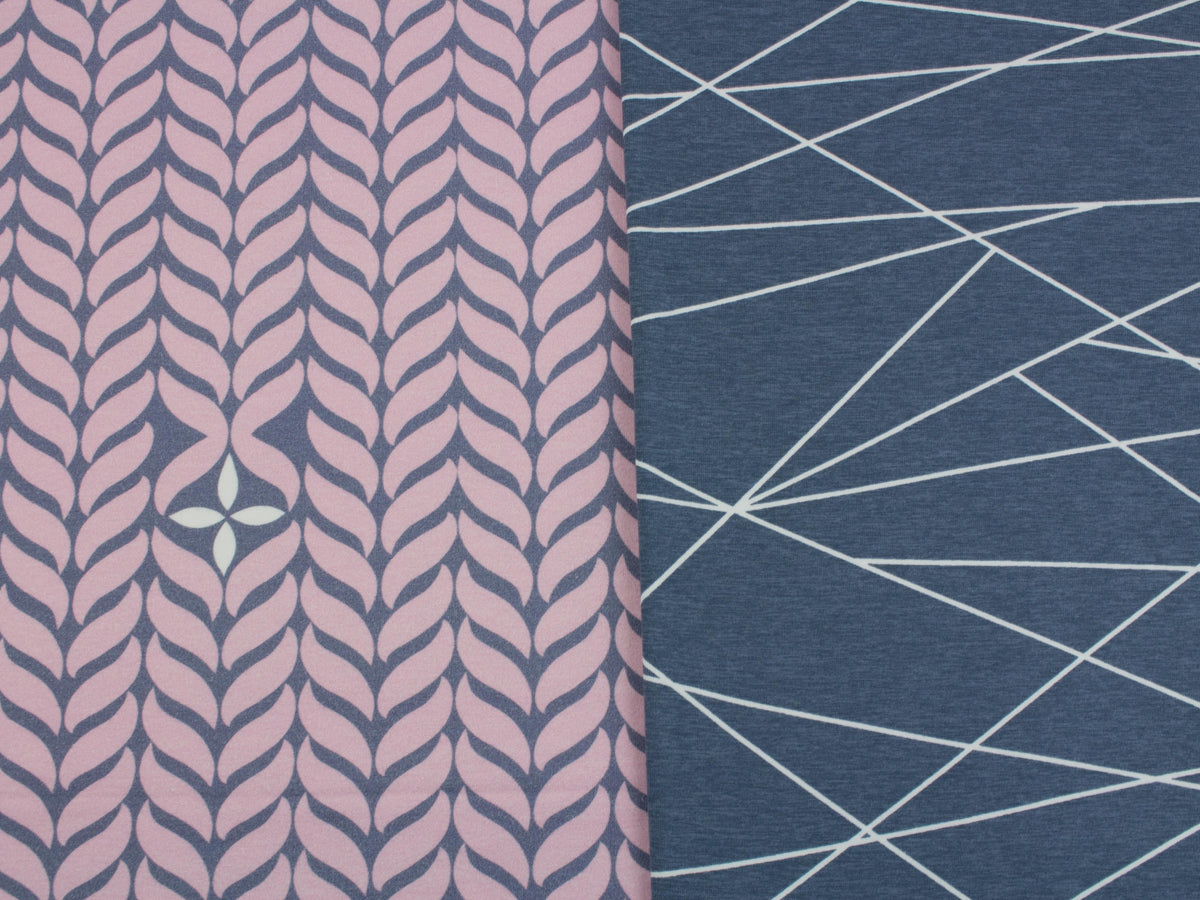 Jersey-Stoff "trailing leaves #sweet jeans" (0,25m)