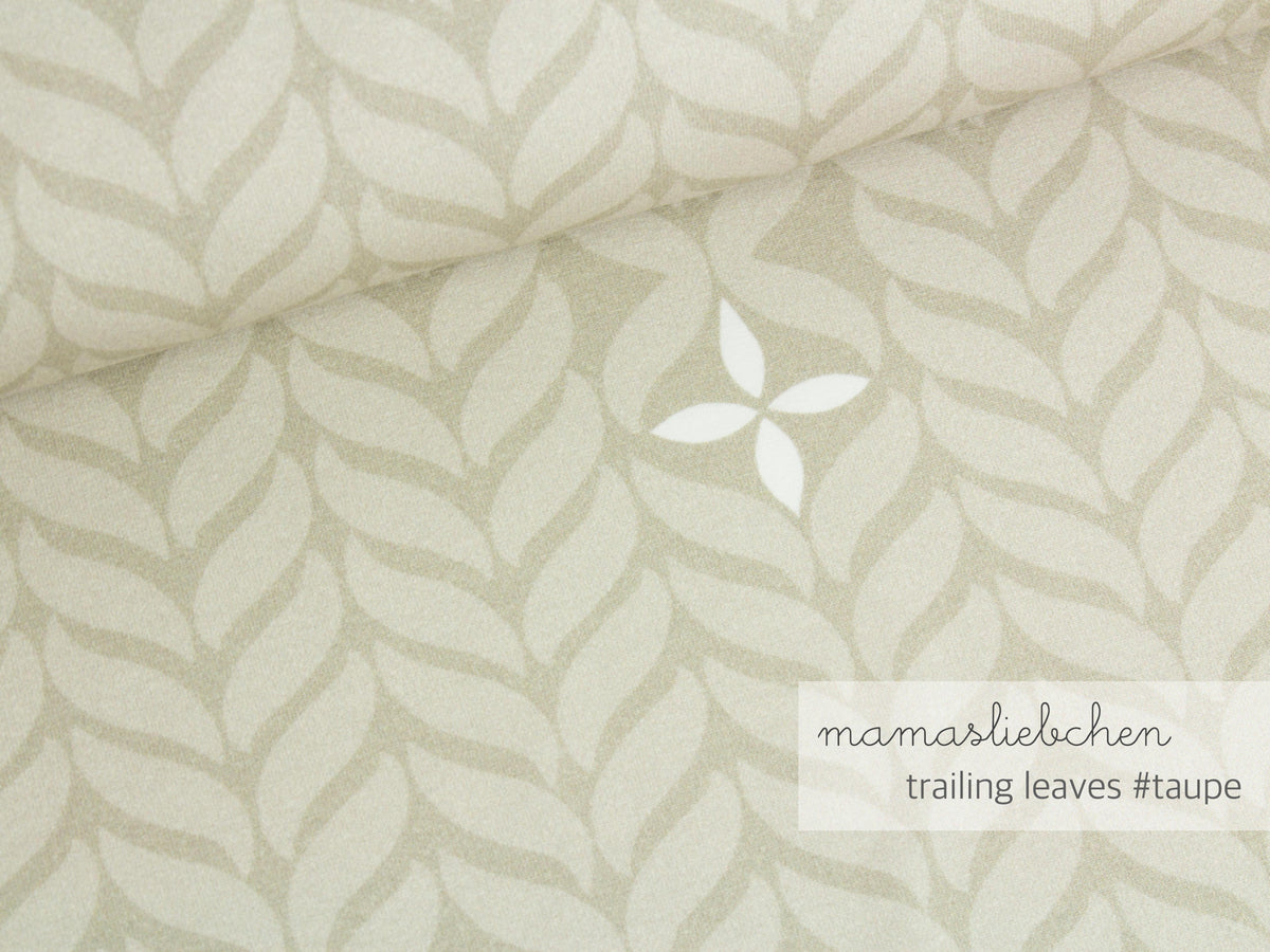 Jersey-Stoff "trailing leaves #taupe" (0,5m)