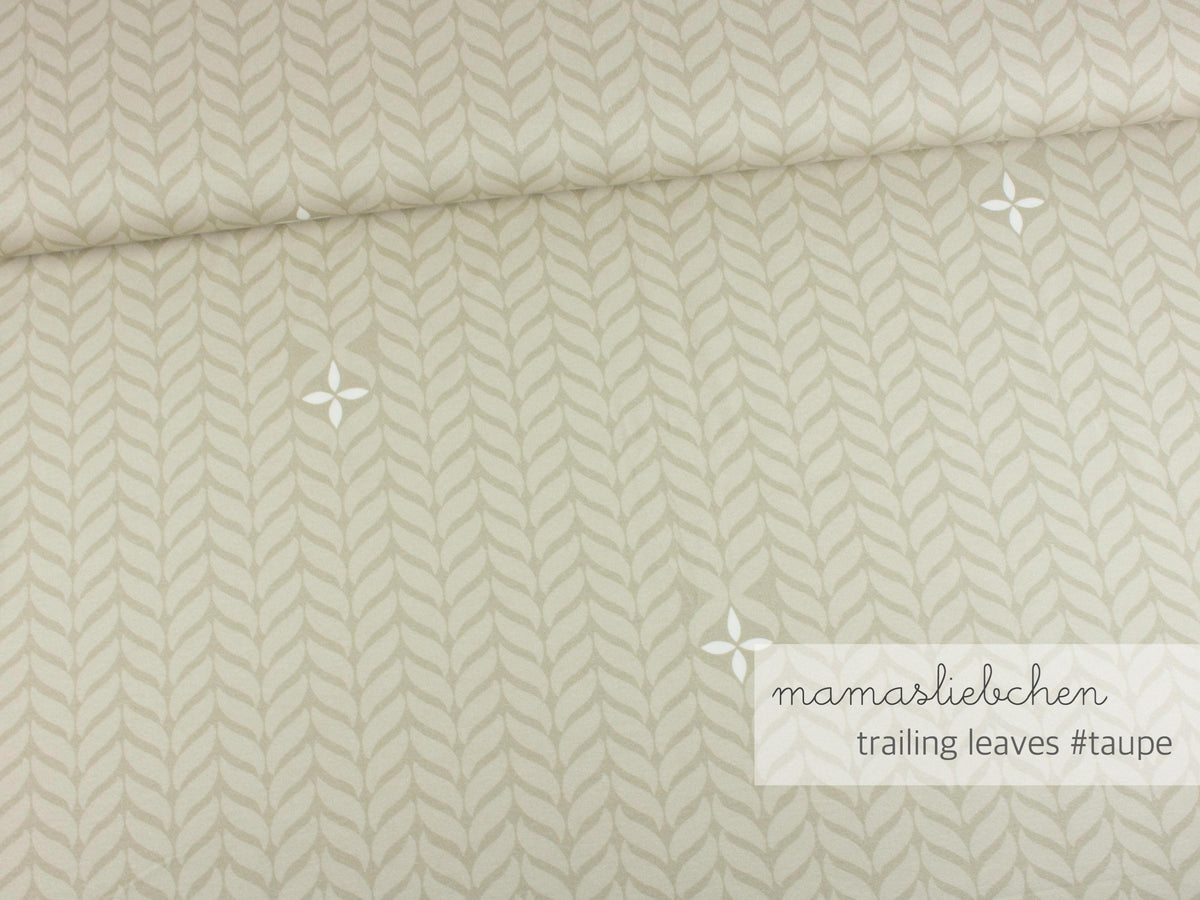 Jersey-Stoff "trailing leaves #taupe" (0,5m)