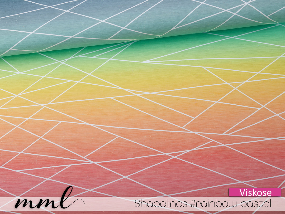 Viskose-Jersey-Stoff "Shapelines #rainbow pastel" (0,25m)