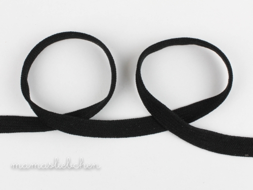 flache Kordel / Hoodieband 17 mm #schwarz (1,0m)